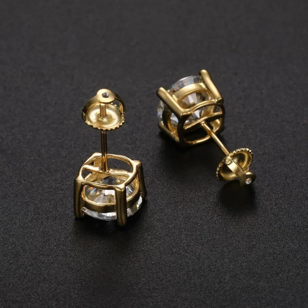 Certified 2ct. t.w. Moissanite Diamond Round Stud Earrings NEW - Picture 7 of 16